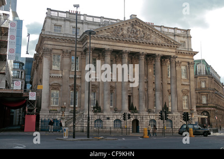 Das Herrenhaus in der Nähe der Stelle der ursprünglichen Bestände am Gebäude in der City of London, England. Stockfoto