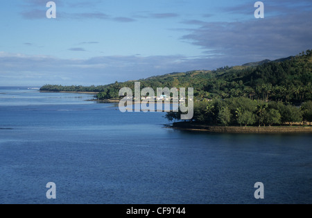 South Pacific, Fidschi, Viti Levu, der Coral Coast-Blick in Richtung Naviti Resort und der herrlichen Küste von Korallen. Stockfoto