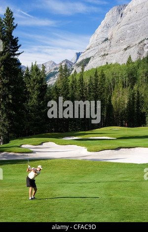 Golfen in Kananaskis Country, Alberta, Kanada. Stockfoto