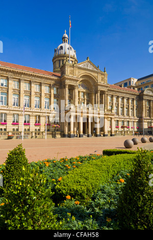 Birmingham Council House vordere Fassade und Gärten Victoria Square West Midlands England GB UK EU Europa Stockfoto