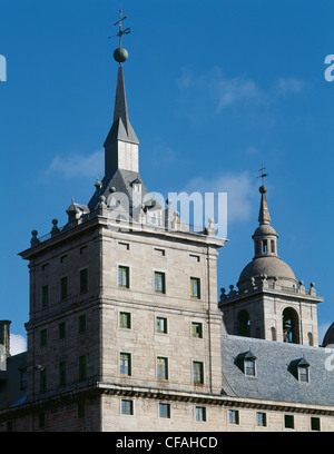 Königlichen Sitz des San Lorenzo de El Escorial. Juan de Herrera (1530-1597) unter der Regie der Arbeit bis zum Tod von Juan Bautista de Toledo. Stockfoto