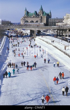 Eis-Skater Rideau-Kanal während Winterlude Stockfoto