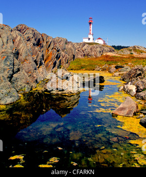 Cape Forchu Leuchtturm auf Yarmouth Bar in der Bay Of Fundy, Nova Scotia, Kanada. Stockfoto