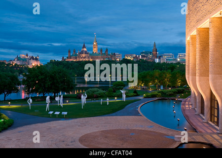 Ansicht von Ottawa und den Houses of Parliament aus das Canadian Museum of Civilization, Hull, Kanada Stockfoto