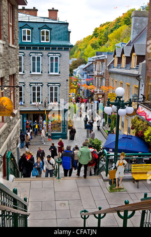 Rue Petit Champlain, Quebec Stadt, Quebec, Kanada Stockfoto
