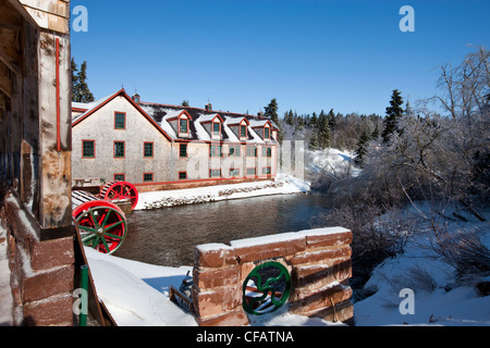 Mühle im Winter entlang Hunter River, Prince Edward Island, Kanada. Stockfoto