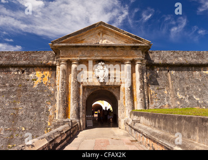 OLD SAN JUAN, PUERTO RICO - Eingang zum Castillo San Felipe del Morro, historische Festung. Stockfoto