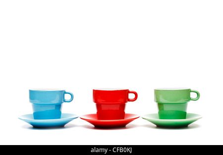 Drei Kaffeetassen Stockfoto
