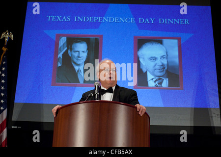 Ehemaliger politischer Berater von Präsident George W. Bush Karl Rove spricht Texas Independence Day Gala 2012. Stockfoto