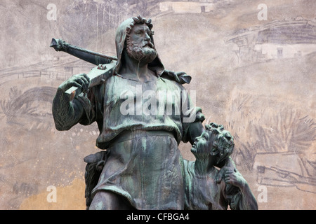 Kanton Uri, Schweiz, Europa, Zentralschweiz, Wilhelm Tell, Wilhelm, Tell, Denkmal, Armbrust, Altdorf, Stockfoto