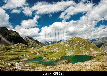 Alpen, Bergsee, Tarn, blau, Engadin, Oberengadin, Berge, Bergkette, Berglandschaft, Berglandschaft, Berg Stockfoto