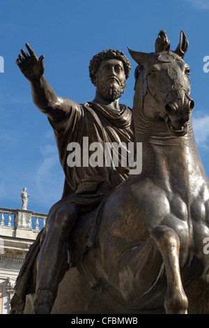 Rom - Marcus Aurelius Statue - Piazza campidoglio Stockfoto