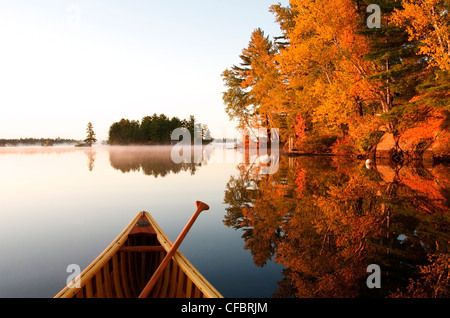Kanu, Herbst, Kahshe See, Muskoka, Ontario Stockfoto
