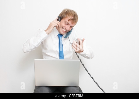 Ein sehr glücklich Geschäftsmann Stockfoto