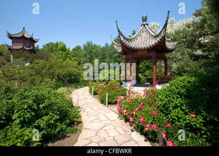 Pagode im chinesischen Garten in Montreal botanischen Gärten, Montreal, Quebec, Kanada. Stockfoto