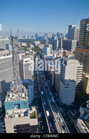 Tokyo, Japan, Asien, Stadt, Shuto, Schnellstraße, Skyline, Marunouchi, Bezirk, Akasaka, Raum, Architektur, Brücke, Autos, Innenstadt, Stockfoto