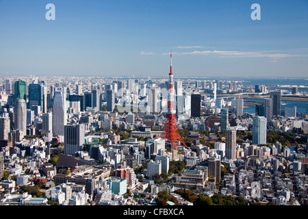 Tokyo, Japan, Asien, Stadt, Skyline von Tokyo, Tokyo Tower, Architektur, groß, Gebäude, Stadt, riesige, Metropole, modern, neu, Skyline Stockfoto