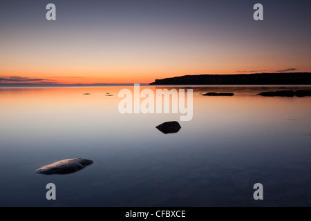 Sonnenaufgang am Löwenkopf in Georgian Bay, Bruce Peninsula, Ontario Kanada Stockfoto