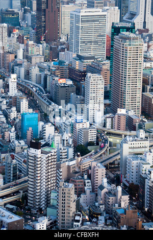 Tokyo, Japan, Asien, Stadt, Shuto Expressway, Zentrum von Tokio, Architektur, große, Gebäude, Stadt, Innenstadt, Autobahn, riesig, Metr Stockfoto