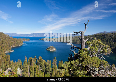 USA, USA, Amerika, Kalifornien, Lake Tahoe, See, Emerald Bay, Attraktion, Bucht, Strand, blau, Reiseziel, Smaragd, Famo Stockfoto