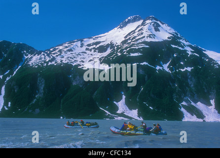 Rafting - Tatshenshini River, Yukon. Stockfoto
