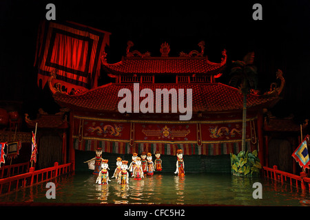 Thang Long Wasser Puppenspiel, Hanoi, Bac Bo, Vietnam Stockfoto