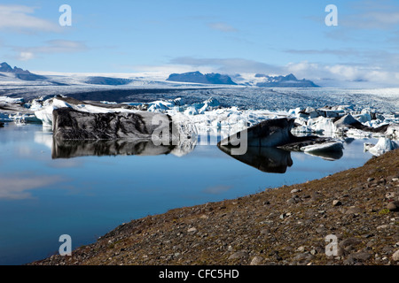 Joekulsarlon Gletscherlagune, Vatnajoekull Nationalpark, Island Stockfoto