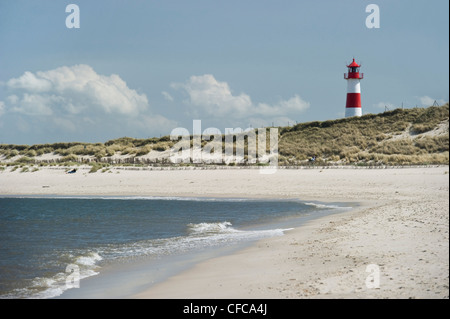 Liste-Ost Leuchtturm, Ellenbogen, Liste, Sylt, Schleswig-Holstein, Deutschland Stockfoto