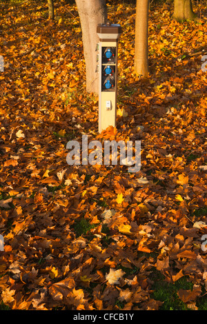 Caravaning, Wohnwagen, Herbst, Blätter, Farben Stockfoto