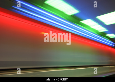 Neon Art, Flughafen München, Terminal 1, Munich, Bavaria, Germany Stockfoto