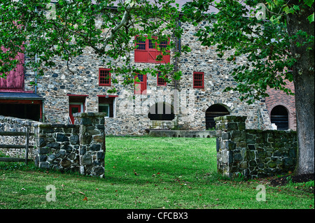 Ländlichen Bereich Steinscheune, Stroud zu bewahren, West Chester, Chester County, Pennsylvania Stockfoto