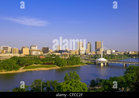 Winnipeg Skyline von St. Bonifatius, Manitoba, Kanada Stockfoto