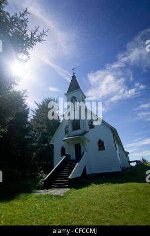 Die römisch-katholische Kirche bei Yuquot oder Friendly Cove, Heimat des Mowachant/Muchalaht Menschen, BC, Kanada Stockfoto