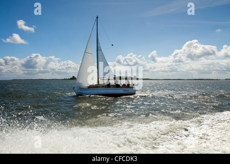 Segelboot Kreuzung von Rügen Insel Hiddensee Insel, Ostsee, Mecklenburg-West Pomerania, Deutschland Stockfoto