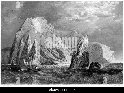 Eine Gravur mit dem Titel "The Needles" mit hoher Auflösung aus einem Buch gescannt veröffentlicht im Jahre 1847 Stockfoto