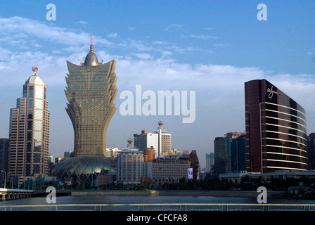 CHINA Macao SAR Grand Lisboa und Wynn Hotels und Kasinos. Stockfoto