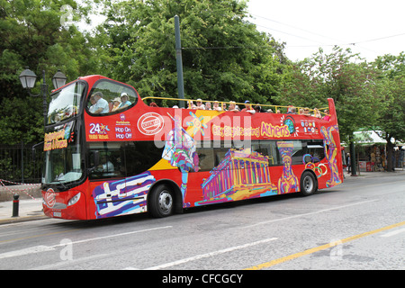 Ein City-Sightseeing-Bus in Athen, Griechenland. Stockfoto