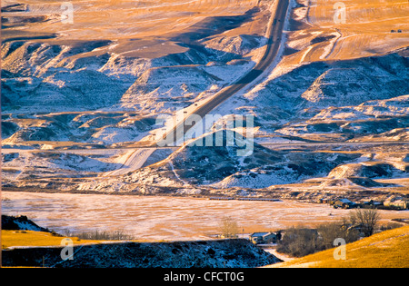Rosedale im Winter, das Ödland, Alberta, Kanada Stockfoto