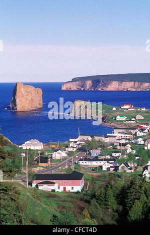 Perce Dorf von Mount-Sainte-Anne, Gaspe Halbinsel, Quebec, Kanada. Stockfoto