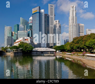 Die Stadt Singapur gesehen von der Mündung des Singapore River, Singapur, Südostasien, Asien Stockfoto