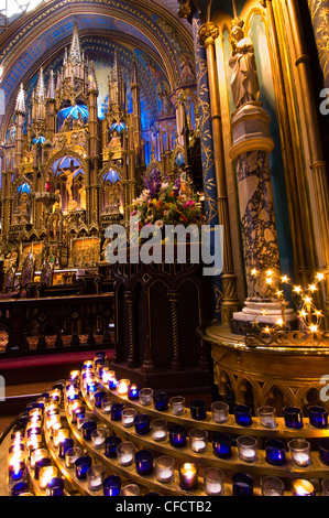 Innenraum verändern Notre-Basilika, am Place d ' Armes in Old Montreal, Quebec, Kanada. Stockfoto