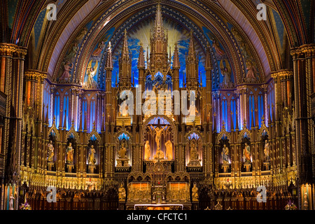 Innenraum verändern Notre-Basilika, am Place d ' Armes in Old Montreal, Quebec, Kanada. Stockfoto