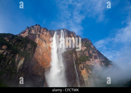 Blick auf Engel fällt vom Mirador Laime, Hochland von Guayana, Venezuela, Canaima National Park, UNESCO-Weltkulturerbe Stockfoto