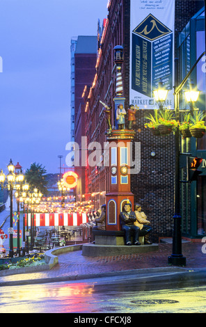 Marktplatz in der Nacht, Saint John, New Brunswick, Kanada Stockfoto