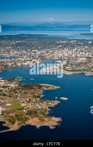 Luftaufnahmen von Victoria und es ist Harbour, Britisch-Kolumbien, Kanada Stockfoto