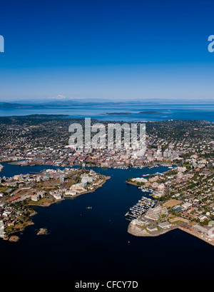 Luftaufnahmen von Victoria und es ist Harbour, Britisch-Kolumbien, Kanada Stockfoto