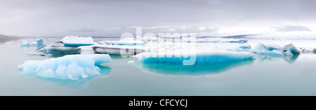 Eisberge auf der Jökulsárlón Gletscherlagune, Island, Polarregionen Stockfoto