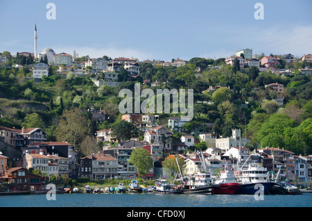 Angelboote/Fischerboote in Sariyer entlang des Bosporus, Istanbul, Türkei Stockfoto