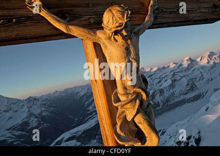 Gipfelkreuz, Matterhorn, Wallis, Schweiz Stockfoto