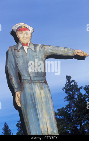 Alte Gas Staion Schild am Lillooet, British Columbia, Kanada. Stockfoto